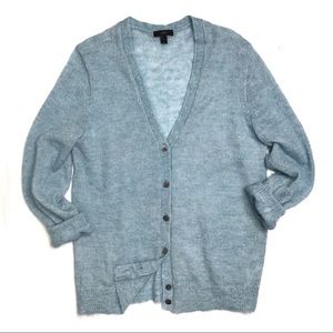 J. Crew Light Blue Mohair Blend Cardigan Sweater